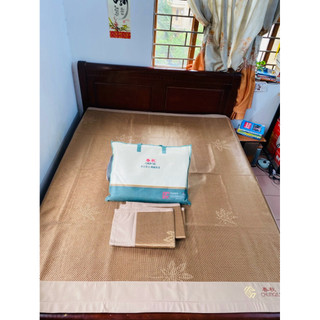 Chiếu Mây Điều Hòa Chunqiu Cao Cấp combo 2 vỏ gối – Chiếu Mát Mùa Hè, Gấp Gọn, Nằm Êm, Thoáng Khí