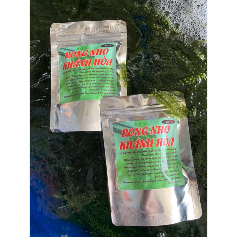 Túi rong nho tách nước khánh hoà 100gr tặng kèm sốt