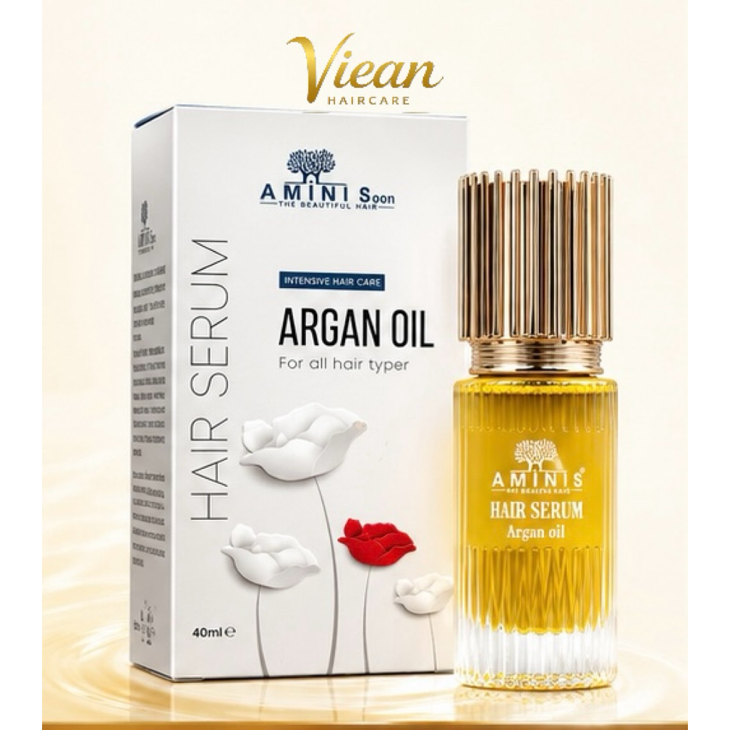 Tinh Dầu Dưỡng Tóc Argan Oil AMINIS 40ml Chính Hãng | Hair Serum Phục Hồi Tóc Khô Xơ, giảm chẻ ngọn