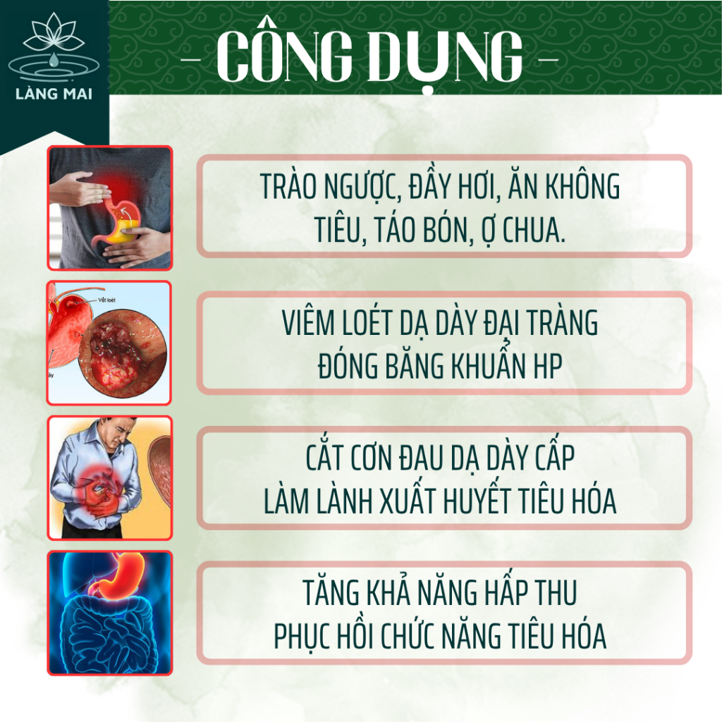 Trà Cây Rau Mương - Làng Mai - Hỗ Trợ Giảm Trào Ngược, Đau Dạ Dày,Tức Thượng vị,Đầy Bụng,Đầy hơi, Ợ Hơi.