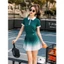 Bộ thể thao nữ, Bộ váy áo cổ ép váy cạp dệt cao cấp chơi Pickleball Golf Tennis Cầu Lông...