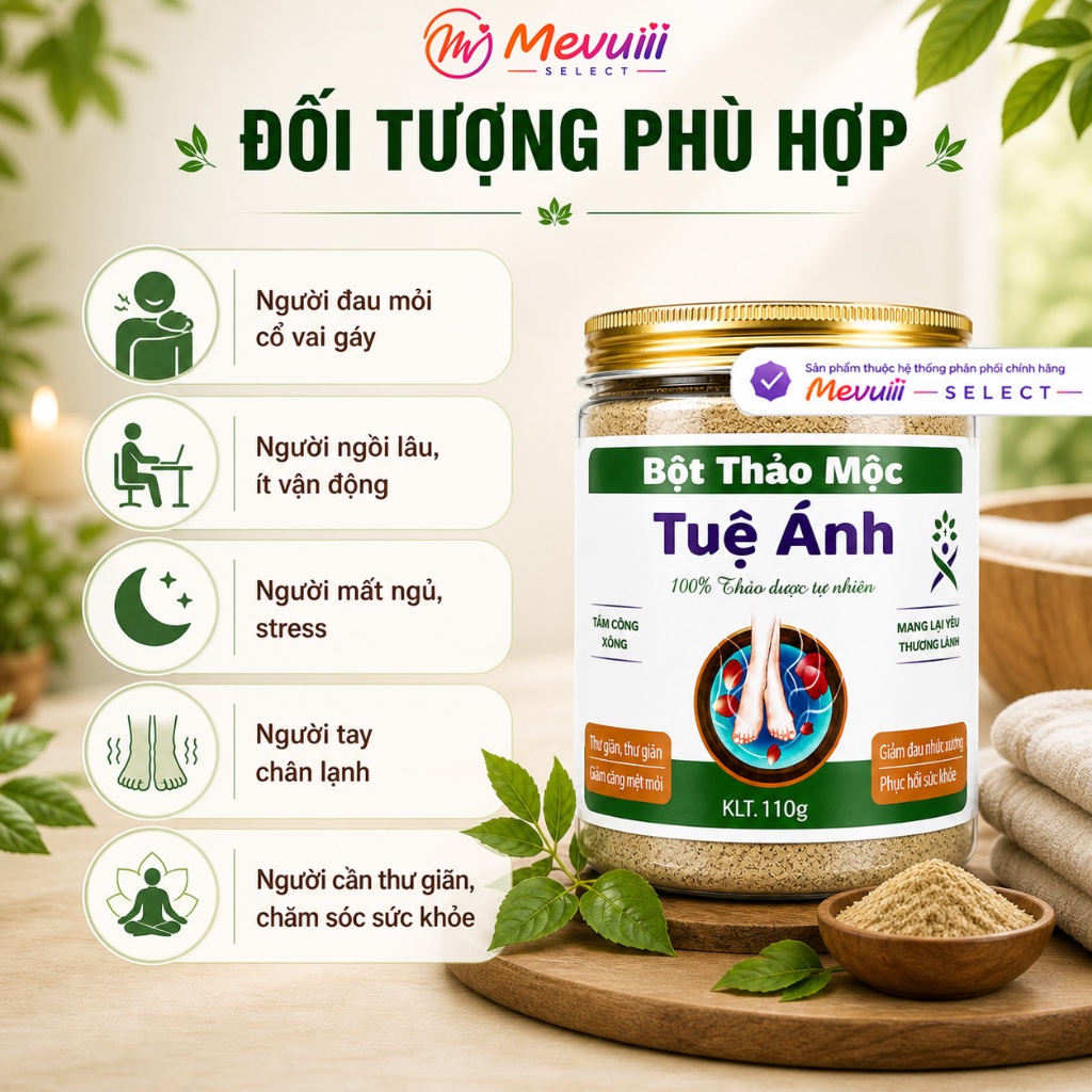 NGAM - Bột Thảo Mộc Ngâm Chân 110g, Giảm Đau Nhức, Ngủ Ngon, Làm Ấm Tay Chân, Thư Giãn Cơ Thể