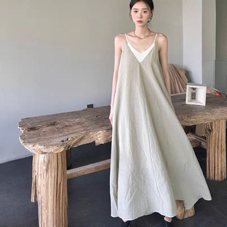 Đầm dài 2 dây dáng xoè vintage váy maxi đi biển tặng kèm quây rời - 247store