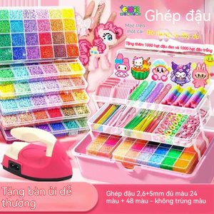 Hạt Perler 24 Màu 8400 + Chiếc, Pixel Art DIY Đồ Chơi Sắt Có Móc Khóa & Dụng Cụ, Sinh Nhật Trẻ Em