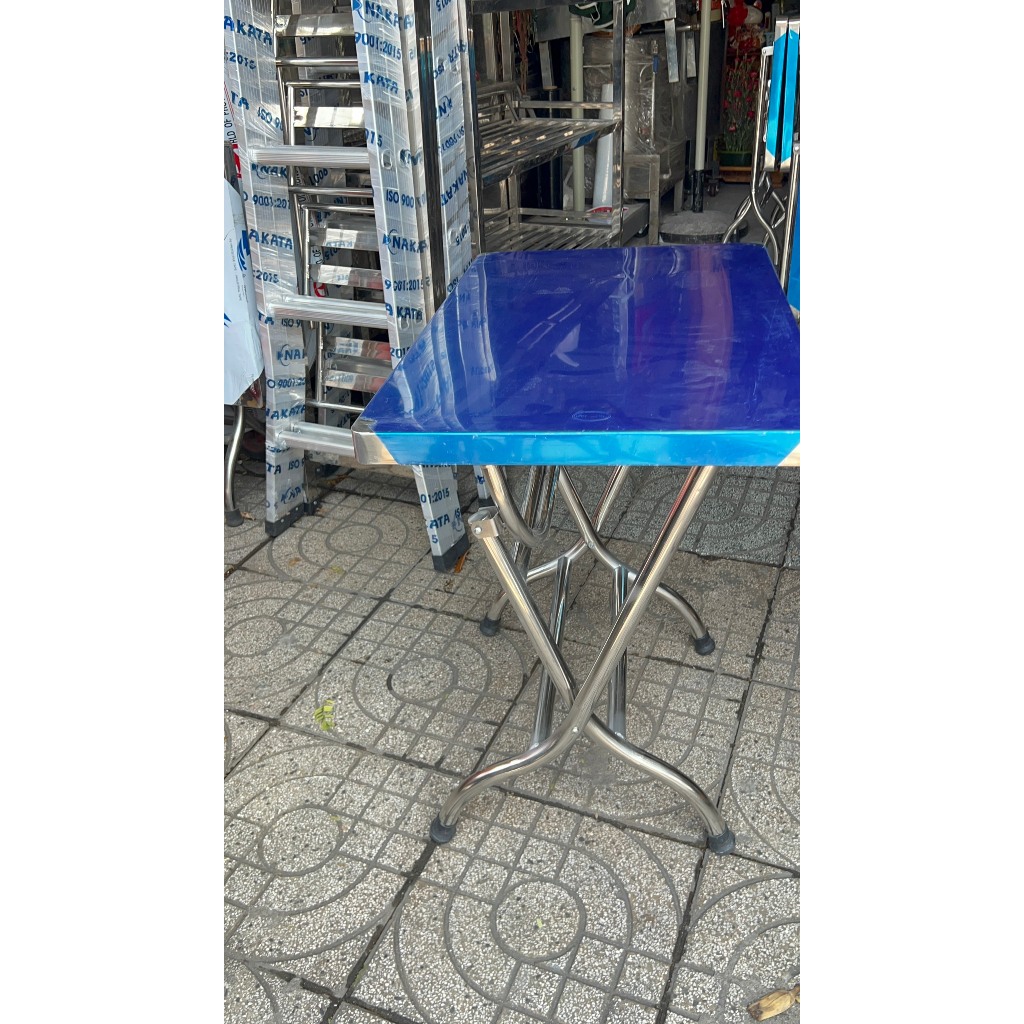 Bàn Chữ Nhật xếp gọn Inox 100% bền đẹp, chắc chắn - phù hợp bữa tiệc, nhà hàng, Gia đình
