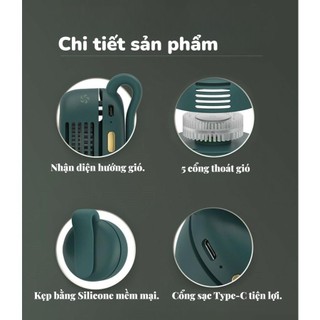 Quạt Mini Kẹp Áo Không Cánh 360° | Quạt Đeo Người Sạc USB Gió Mạnh Êm Nhỏ Gọn Pin Trâu