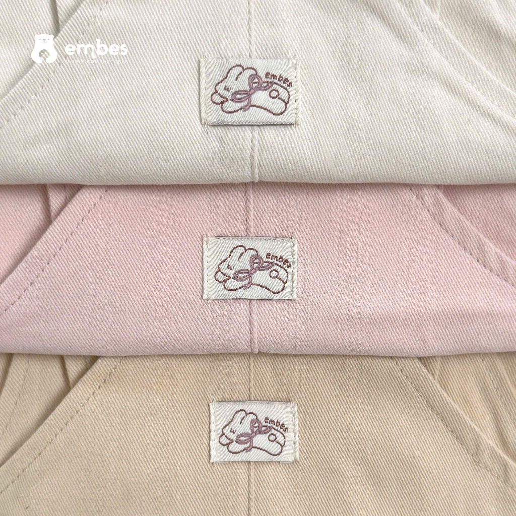 Váy Yếm Cho Bé Embes, Váy Yếm Thêu Nơ Kiểu Dáng Baby Chất Kaki Đứng Form Cho Bé Gái Size Từ 8-17Kg
