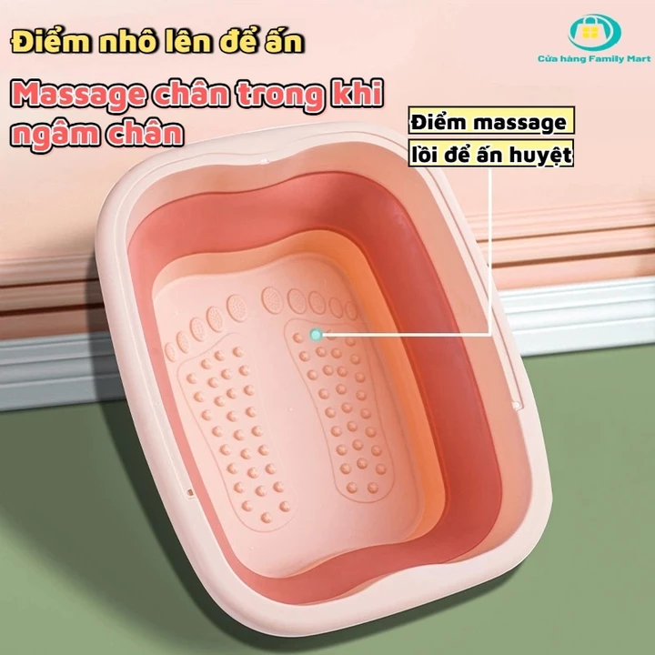 Chậu ngâm chân gấp gọn có massage huyệt chân, bồn ngâm chân di động tiện dụng, dùng cho massage chân tại nhà
