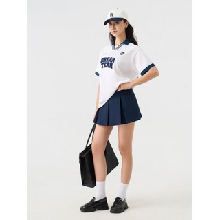 Áo thun polo nữ YODY phom Relax Dreamteam Cổ V Bo Kẻ WCPO26A030