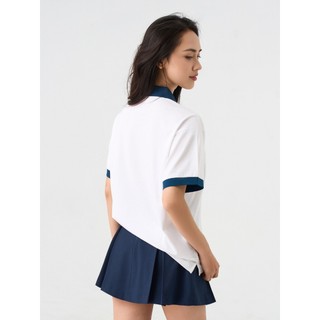 Áo thun polo nữ YODY phom Relax Dreamteam Cổ V Bo Kẻ WCPO26A030