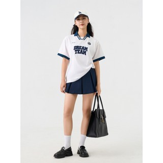 Áo thun polo nữ YODY phom Relax Dreamteam Cổ V Bo Kẻ WCPO26A030