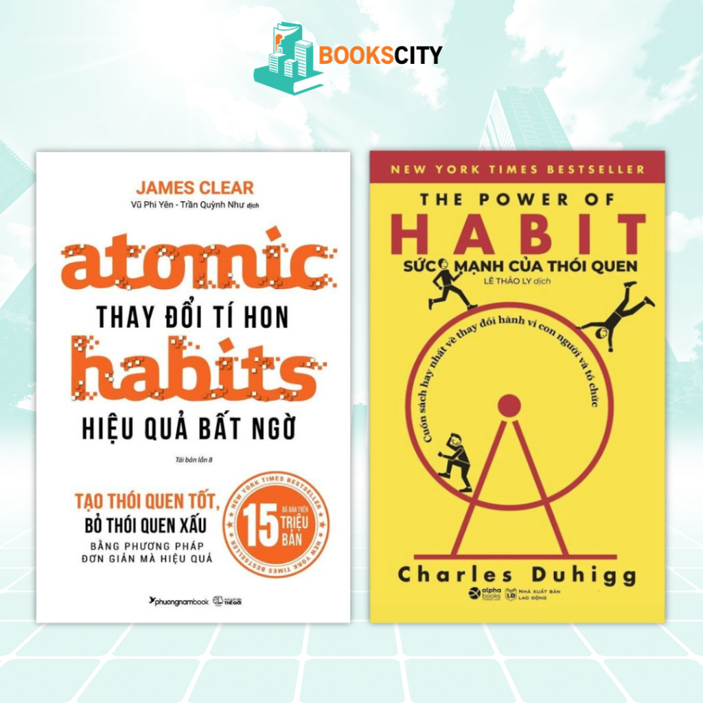 Sách Atomic Habits: Thay Đổi Tí Hon Hiệu Quả Bất Ngờ + The Power of Habit: Sức Mạnh Của Thói Quen (Lẻ tùy chọn)