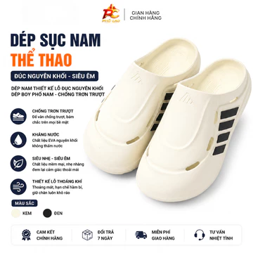 Dép Sục Nam Thể Thao, Dép Nam Lỗ Đục Nguyên Khối, Dép Boy Phố Nam, Dép Đúc Nguyên Khối, Dép Nam Chống Trơn