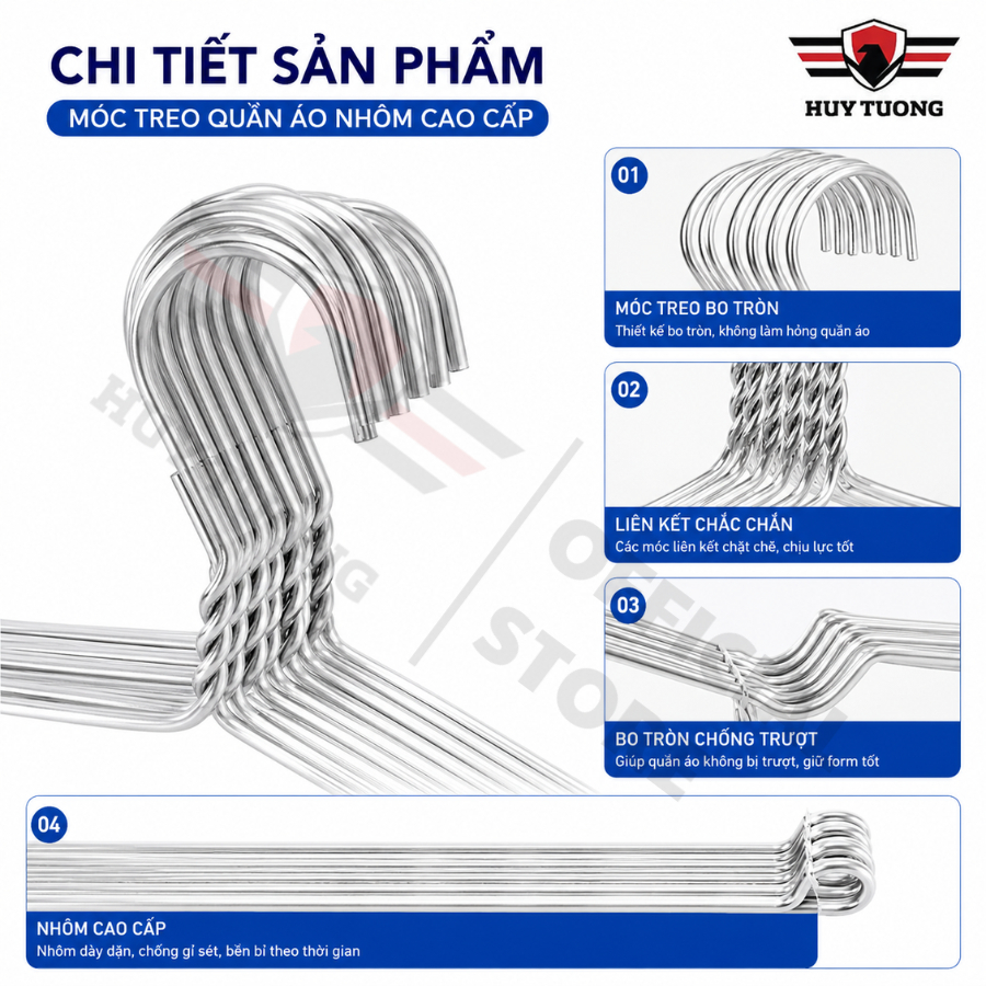 Combo 50 Móc Nhôm Treo Quần Áo Huy Tưởng  Móc Phơi Đồ Cao Cấp Cho Người Lớn Trẻ Em. | BigBuy360 - bigbuy360.vn