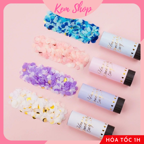 Pháo phụt giấy kim tuyến mini trang trí sinh nhật sự kiện đám cưới party - Kemshop K22