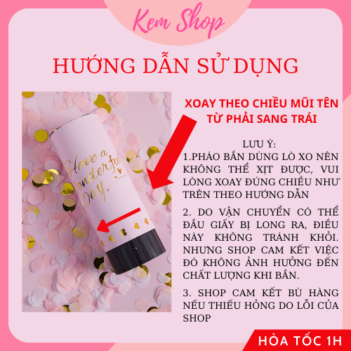 Pháo phụt giấy kim tuyến mini trang trí sinh nhật sự kiện đám cưới party - Kemshop K22