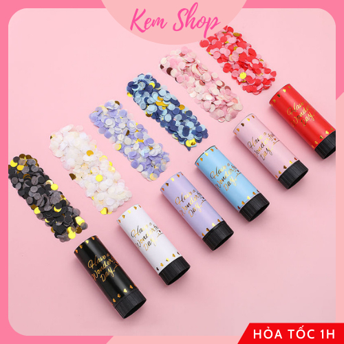 Pháo phụt giấy kim tuyến mini trang trí sinh nhật sự kiện đám cưới party - Kemshop K22