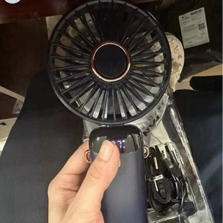 Quạt Cầm Tay Mini Idecor Store Tích Điện, Pin Sạc 10.000mAh, 5 Tốc Độ Gió Có Dây Đeo  Đèn LED