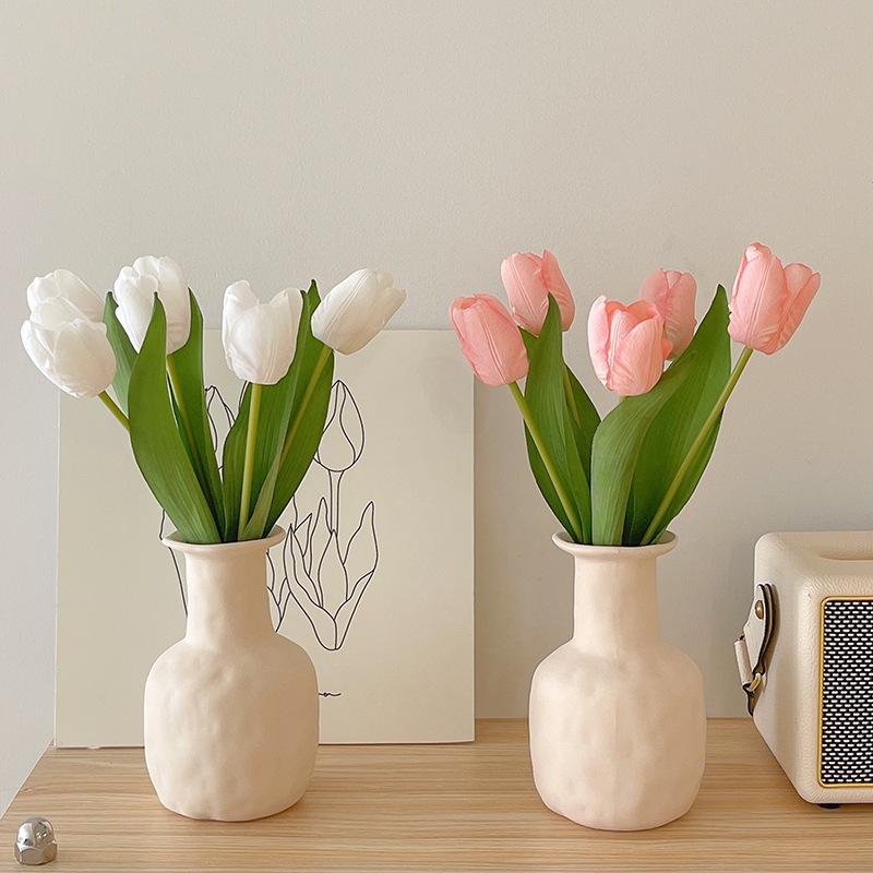 Bộ tượng các mẫu bình lọ hoa gốm sứ trắng decor nhà cửa