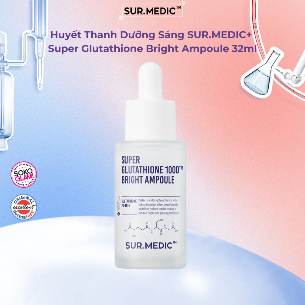 Huyết Thanh Dưỡng Trắng SUR.MEDIC+ Super Glutathione Bright Ampoule 32ml