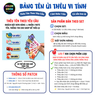 [ PATCH ỦI ] Thêu Tên Bé Theo Yêu Cầu - Thêu Vi Tính - dùng để ủi-may vào áo, quần, balo - ColorBoom
