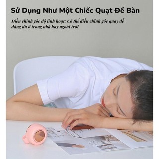 Quạt Mini Kẹp Áo Không Cánh 360° | Quạt Đeo Người Sạc USB Gió Mạnh Êm Nhỏ Gọn Pin Trâu