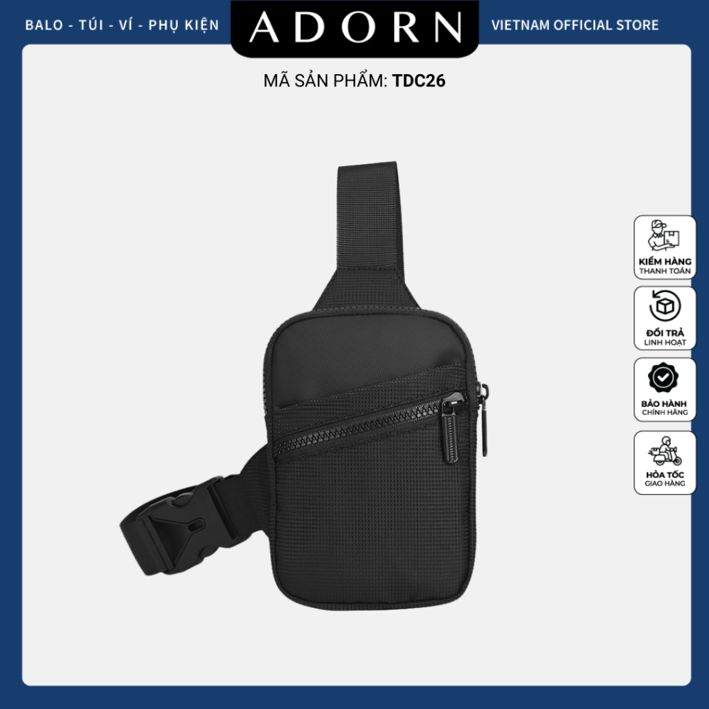[NEW] Túi đeo chéo nam chống nước siêu nhẹ đựng điện thoại, bóp ví ADORN Urban Sling mẫu mới 2026