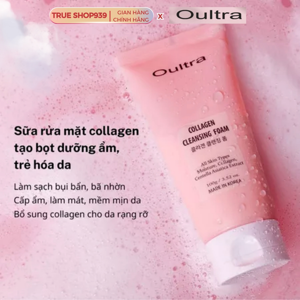 Sữa Rửa Mặt Sạch Sâu Tạo Bọt, Chiết Xuất Rau Má Dịu Nhẹ Dưỡng ẩm OULTRA Collagen 100g