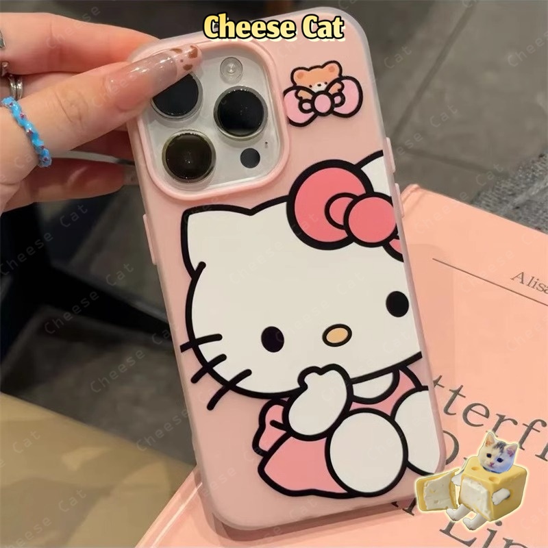 Những người bạn Kitty dễ thương Vỏ iPhone cho iPhone 13 12 11 14 Plus 15 16 17 Pro Max Xs XR Ốp điện thoại màu mờ