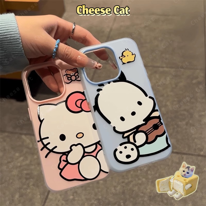Những người bạn Kitty dễ thương Vỏ iPhone cho iPhone 13 12 11 14 Plus 15 16 17 Pro Max Xs XR Ốp điện thoại màu mờ