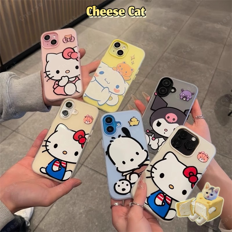 Những người bạn Kitty dễ thương Vỏ iPhone cho iPhone 13 12 11 14 Plus 15 16 17 Pro Max Xs XR Ốp điện thoại màu mờ