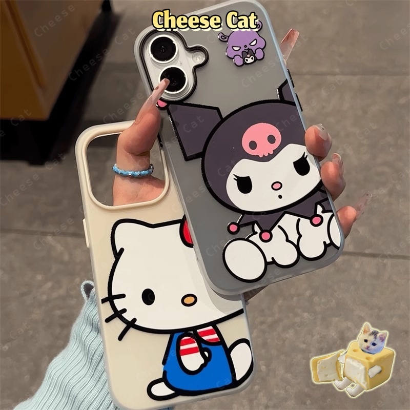 Những người bạn Kitty dễ thương Vỏ iPhone cho iPhone 13 12 11 14 Plus 15 16 17 Pro Max Xs XR Ốp điện thoại màu mờ