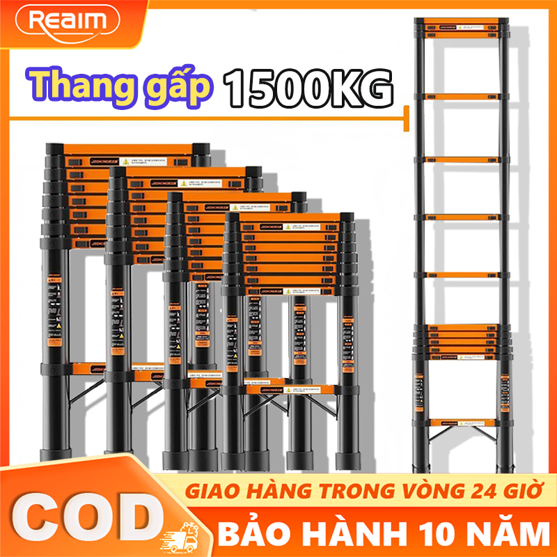 Thang Nhôm Rút Thẳng Thép Carbon Cao Cấp Nhập Khẩu - Cao 1.9M 2.7M 3.9M 4.3M 5.1M 5.9M