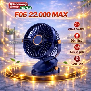 Quạt để bàn mini tích điện 5 mức độ có đèn led pin 5000 MHA Và 10000 MHA