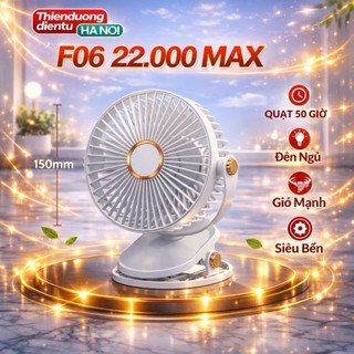 Quạt để bàn mini tích điện 5 mức độ có đèn led pin 5000 MHA Và 10000 MHA