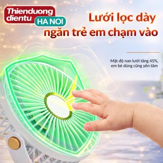 Quạt để bàn mini tích điện 5 mức độ có đèn led pin 5000 MHA Và 10000 MHA