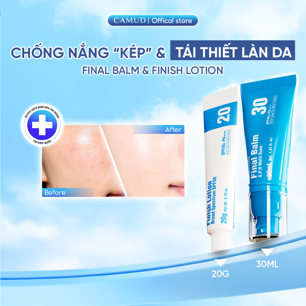 Final Balm & Finish Lotion セット Combo chống nắng Finish Lotion 20g & kem đa năng che phủ Final