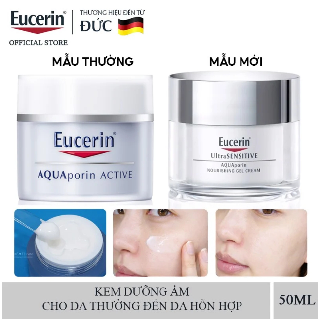 Kem Dưỡng Ẩm Eucerin Aquaporin Active Cho Da Thường Đến Da Hỗn Hợp 50ml