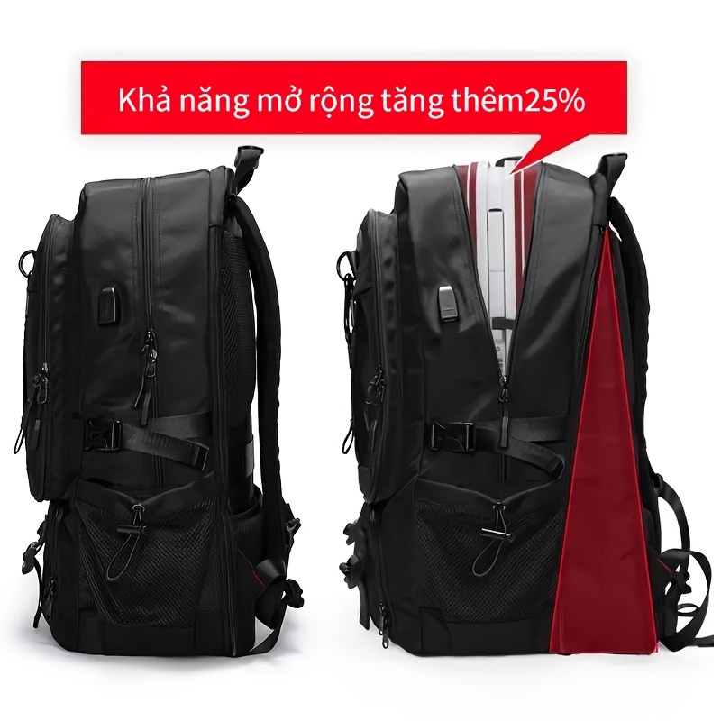 COD 50-80L Balo du lịch nam có thể mở balo to đựng quần áo đựng laptop 17 inch chống thấm nước