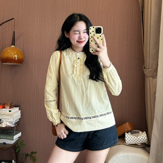 Áo Sơ Mi Trắng Nữ Cổ Bèo Tiểu Thư Cách Điệu Thanh Lịch Dễ Thương Mặc Đi Làm Đi Chơi Form Đẹp  247Store H069