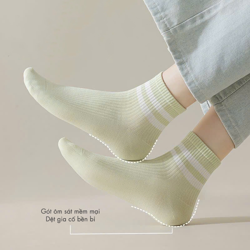 Vớ tất nam nữ mix màu tone pastel thời trang, chất liệu mềm mịn co giãn 4 chiều - Ekiu Shop