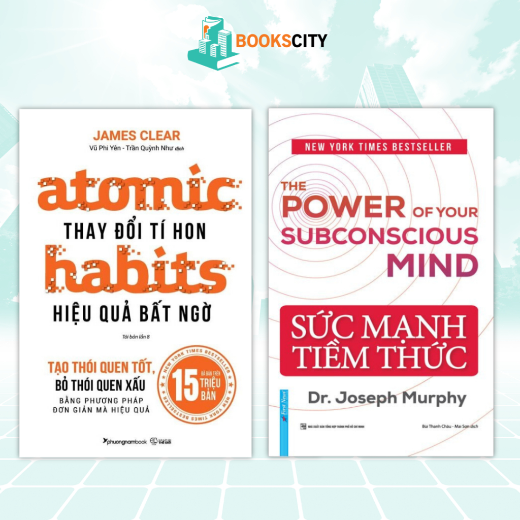 Sách - Atomic Habits - Thay Đổi Tí Hon Hiệu Quả Bất Ngờ + Sức mạnh tiềm thức ( lẻ tùy chọn)