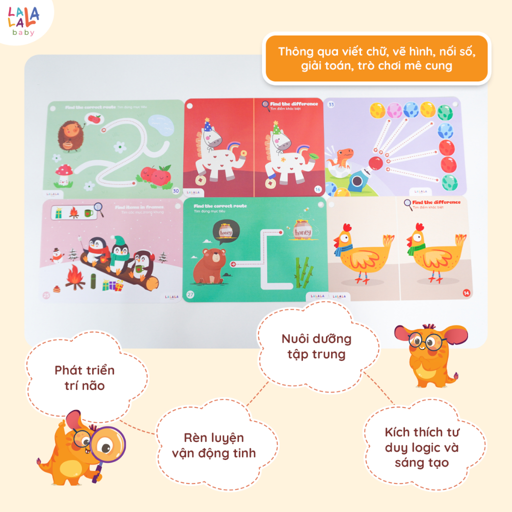 Học liệu tô xóa Lala Tracing Plus đồ chơi giấy tô xóa thông minh đồ chơi tô xóa cho bé Lalala Baby