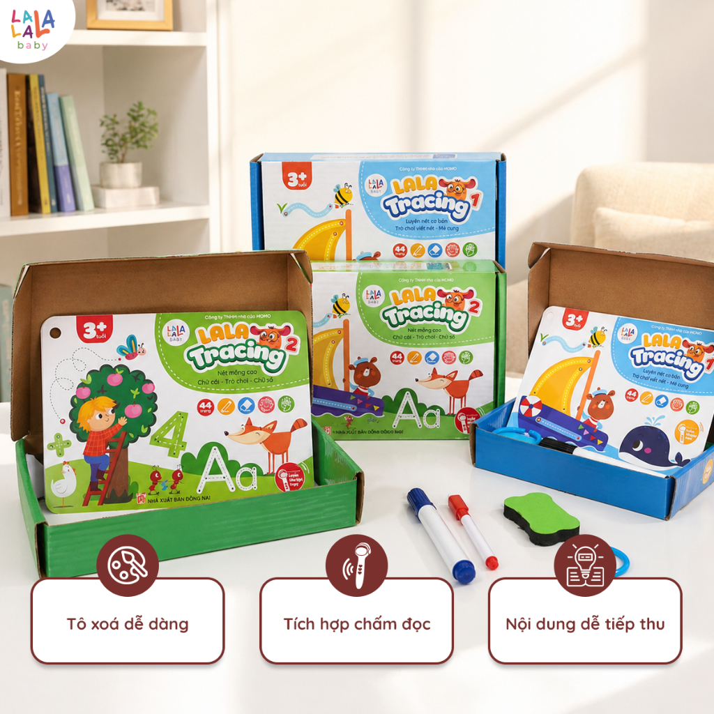 Học liệu tô xóa Lala Tracing Plus đồ chơi giấy tô xóa thông minh đồ chơi tô xóa cho bé Lalala Baby