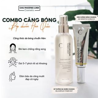 Combo Xịt Khoáng Đa Nhiệm & Kem Chống Nắng Chuskin Ver 2 CB0348 - Combo Căng Bóng Da Chuẩn Hàn Quốc