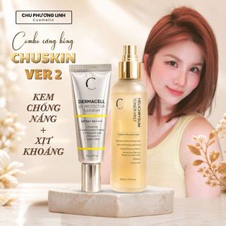 Combo Xịt Khoáng Đa Nhiệm & Kem Chống Nắng Chuskin Ver 2 CB0348 - Combo Căng Bóng Da Chuẩn Hàn Quốc