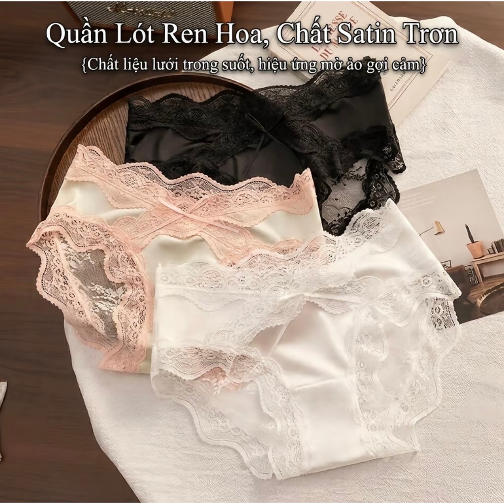 Quần lót thời trang nữ viền ren chất liệu mỏng nhẹ thoáng mát thoải mái khi mặc.