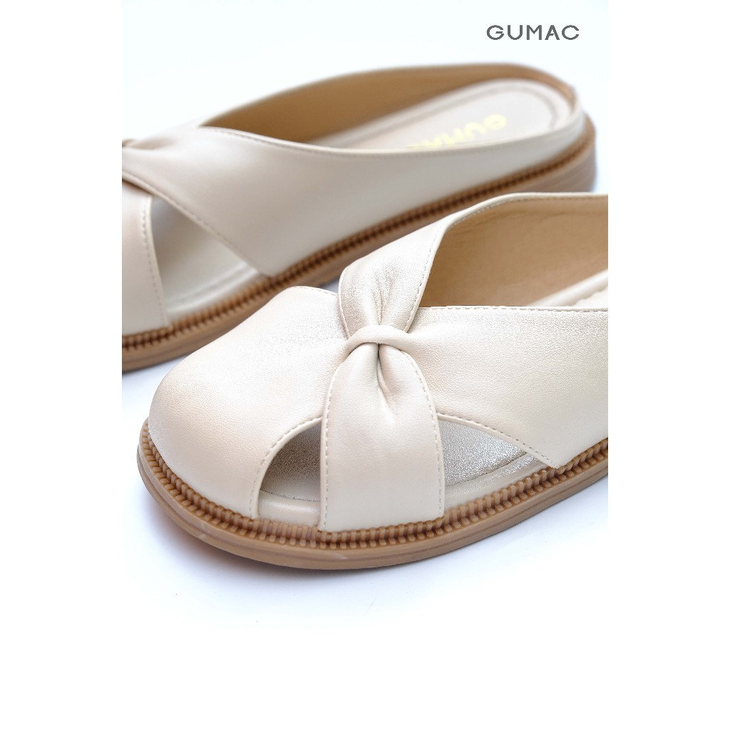 Dép Sục Nữ GUMAC Cách Điệu Hở Mũi Điểm Nhấn GG01079