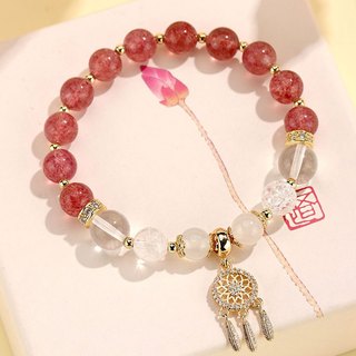 Vòng Tay Phong Thủy Đá Thạch Anh Tím Tự Nhiên Lắc Tay Dreamcatcher May Mắn Chiêu Tài Lộc Cho Nữ