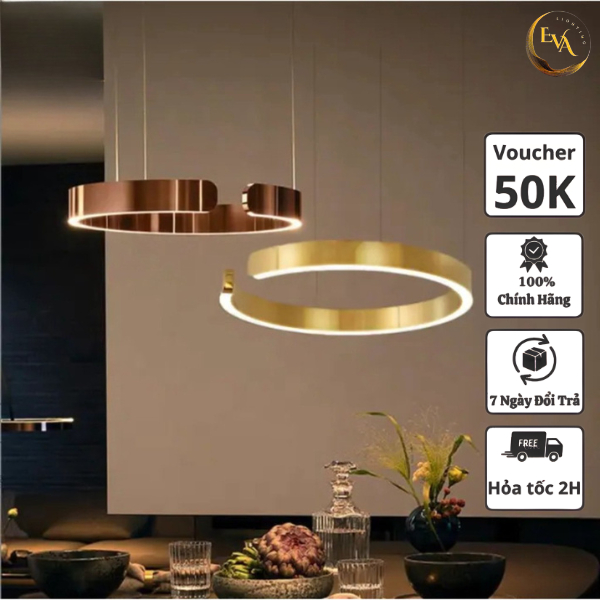 Đèn thả chữ C EVA 2308 3 chế độ ánh sáng trang trí phòng khách, bàn ăn, phòng ngủ phong cách Bắc Âu BH 12 tháng
